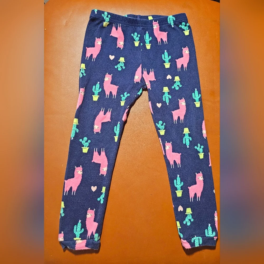 Carter's Blue and Pink Llama Print Leggings PJ Bottoms